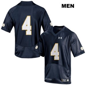 Notre Dame Fighting Irish Men's Kevin Austin Jr. #4 Navy Under Armour No Name Authentic Stitched College NCAA Football Jersey UXL1399AL